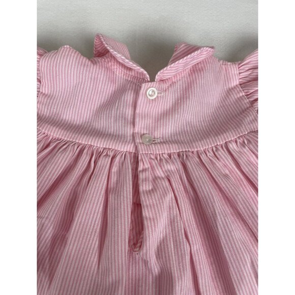 Vintage Jayne Copeland Dress Infant Girls Size 3-9 Months Pink And White Stripes - Picture 6 of 10